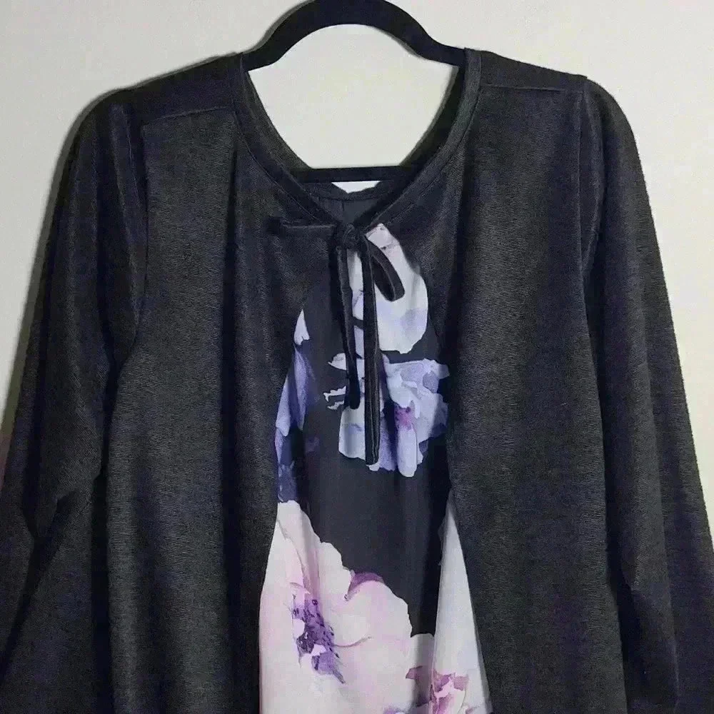 🚨 LAST CHANCE 🚨 ROZ & ALI Dressbarn Floral and Black Blouse Size 2X - Picture 8 of 16